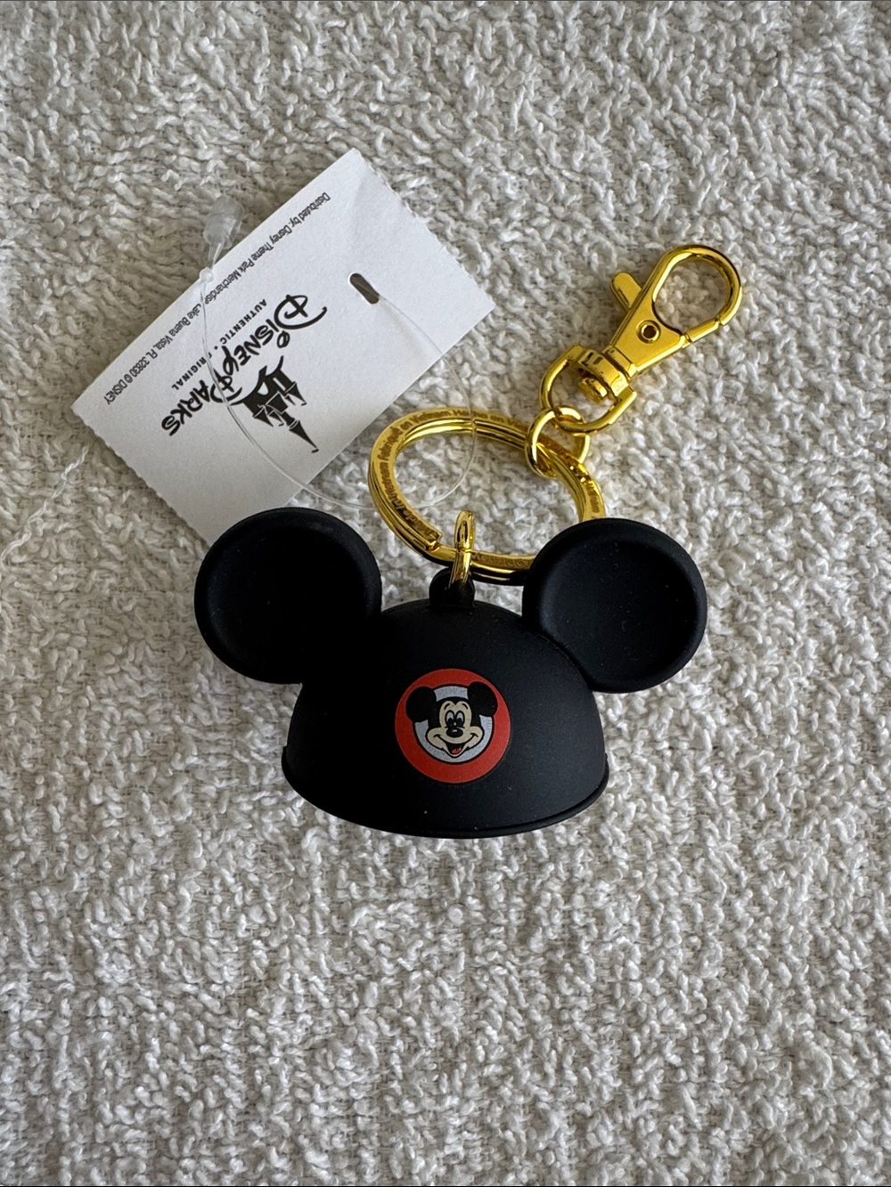 Disney “Best Dad” Mickey Mouseketeer Ears Hat Keychain Bag Charm